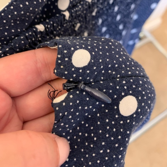 Blue and white polkadot dress with zipper side - Picture 4 of 5